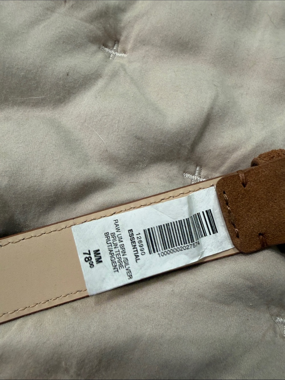 Aritzia Tan Suede Belt with Silver Buckle NWT Sz M - Picture 3 of 4